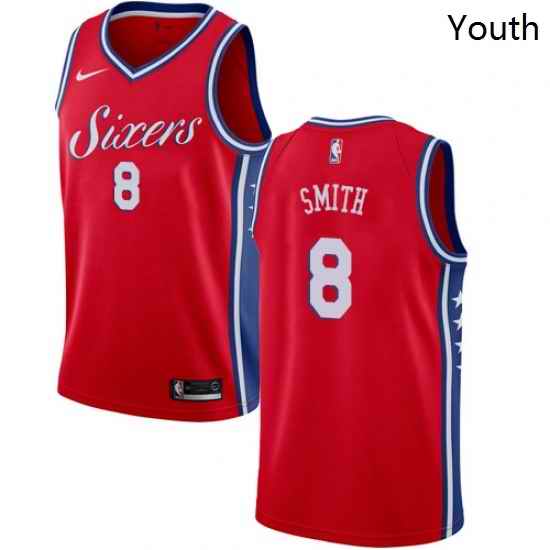 Youth Nike Philadelphia 76ers 8 Zhaire Smith Swingman Red NBA Jersey Statement Edition